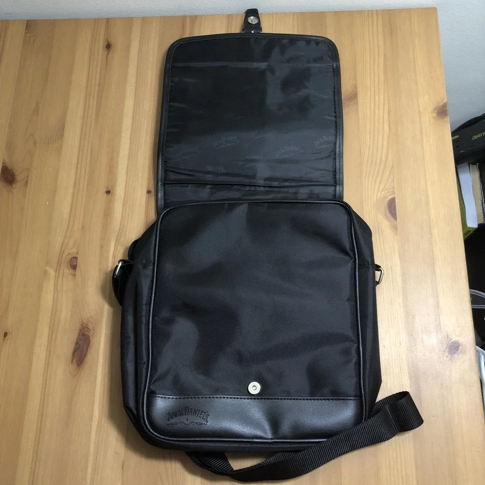 Jack Daniel's Messenger Bag 13x12x3 Logo Satchel Shoulder Travel Bag Black